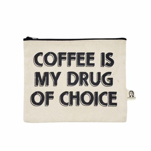 Coffee is My Drug of Choice canvas pouch - Picture 1 of 3